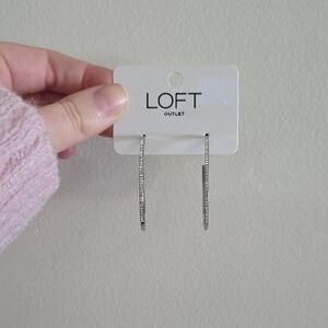 LOFT Shimmering Silver Hoop Earrings